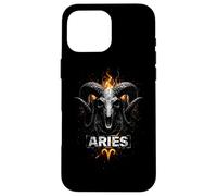 Aries flaming skull ram zodiac Case for iPhone 16 Pro Max