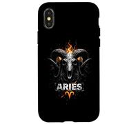 Aries flaming skull ram zodiac Case for iPhone X/XS