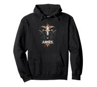 Aries flaming skull ram zodiac Pullover Hoodie