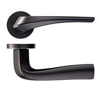 Aries Lever on Round Rose - Powder Coated Black