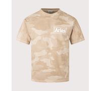 Aries Mens Aged Camo T-Shirt - Colour: Desert - Size: Medium