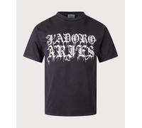 Aries Mens Faded Gothic J'adoro T-Shirt - Colour: Black - Size: Medium
