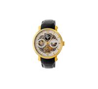 Aries Skeleton Leather-Band Watch Heritor Automatic Gold One Size