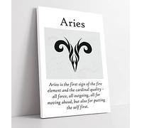 Aries Star Sign Zodiac Astrology Quote Slogan - Canvas Wall Art Print Picture - 12 inch wide x 18 inch high (Frame Depth 30mm)