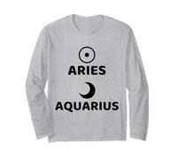 Aries Sun Aquarius Moon Astrology Zodiac Design Long Sleeve T-Shirt