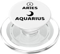 Aries Sun Aquarius Moon Astrology Zodiac Design PopSockets PopGrip for MagSafe