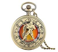 Aries Taurus Gemini Cancer Leo Virgo Libra Scorpio Sagittarius Capricorn Aquarius Pisces Necklace Pendant Quartz Pocket Watches Aquarius