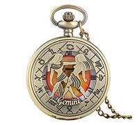Aries Taurus Gemini Cancer Leo Virgo Libra Scorpio Sagittarius Capricorn Aquarius Pisces Necklace Pendant Quartz Pocket Watches Gemini