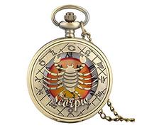 Aries Taurus Gemini Cancer Leo Virgo Libra Scorpio Sagittarius Capricorn Aquarius Pisces Necklace Pendant Quartz Pocket Watches Scorpio