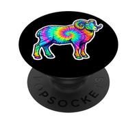Aries The Ram Tie Dye, Multicolor Ram, Colorful Horoscope PopSockets Adhesive PopGrip