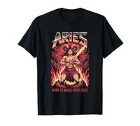 Aries Warrior Woman Fire Zodiac Sign Born Rule Breaker T-Shirt