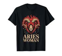 Aries Woman Juicy Lips Gold Chain Zodiac Birthday March T-Shirt