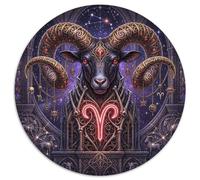 Aries Zodiac 1000 Piece Jigsaw Puzzle,Premium Cardboard,Gift Idea,Stress Relief Mystical Gothic,Impossible Challenge,Educational Toy,Home Wall Decor,Adults & Kids 14+ (67.5x67.5cm)