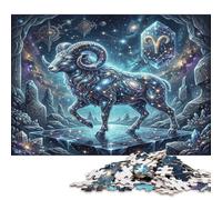 Aries Zodiac 300 Piece Wooden Jigsaw Puzzle,Educational Toy,Adults & Kids 14+,Home Wall Decor Dream Crystal,Whimsical Challenge,Wood,Great Gifts,Stress Relief (40x28cm)