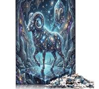 Aries Zodiac 300 Piece Wooden Jigsaw Puzzle,Wood,Impossible Challenge,Great Gifts Dream Crystal,Home Wall Decor,Educational Toy,Adults & Kids 14+,Stress Relief (40x28cm)