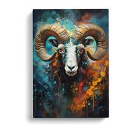Aries Zodiac Abstract Art Canvas Wall Art Print 30x20 Inch