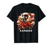 Aries Zodiac Art, Luxury Nature-Inspired Astrology Fire Sign T-Shirt
