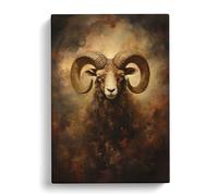 Aries Zodiac Classicism Art Canvas Print | Gallery Wrapped 30mm Frame Wall Art | 30x20 inches | Ready to Hang | Contemporary Picture | Living Room Bedroom Lounge Office