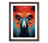 Aries Zodiac Colour Field Framed Wall Art Print, Ready to Hang Picture for Living Room Bedroom Home Office, Walnut A2 (48 x 66 cm)