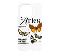 Aries Zodiac Moth Collection Celestial Illustration Case for iPhone 15 Pro