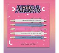 Aries Zodiac Pen Set with Funny Quotes, Gold Accent Ballpoint Pens, March 21 - April 19, 5 Pack | Novelty Zodiac Gift Secret Santa