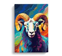 Aries Zodiac Pop Art Canvas Wall Art Print 30x20 Inch