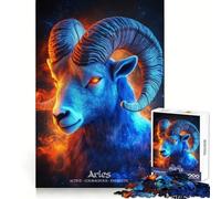 Aries Zodiac Ram 1000 Piece Jigsaw Puzzles for Teenagers Jigsaw Logic Fun Firm Cut Home Enjoyable Furniture Decor (38x52cm)