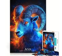 Aries Zodiac Ram 1000 Piece Jigsaw Puzzles for Teenagers Jigsaw Logic Fun Firm Cut Home Enjoyable Furniture Decor (38x52cm)