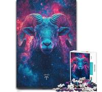 Aries Zodiac Ram Colourful Wooden Jigsaw Puzzle for Adults, 300 PCS
