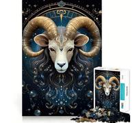 Aries Zodiac Sign Jigsaw Puzzle for Teenagers 1000 Pieces Logic Play Sharp Cut Family Enjoyable (38x26cm)
