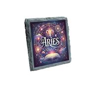 Aries Zodiac Slate Coaster - Mystical Celestial Fire Sign Design, Natural Stone Drink Coaster for Horoscope & Astrology Enthusiasts (slco-kf25-1239)