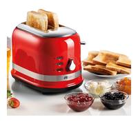 Ariete 0149R Moderna 2 Slice Toaster, Defrost, Heating & Cooking Function, Red, Stainless Steel