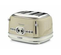 Ariete 0156/03 Vintage Retro 4 Slice Toaster, Defrost & Reheat, Beige