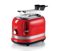 Ariete 149 Toaster with Tongs for 2 Slices of Bread - Automatic Eject - Defrost - 6 Degrees Gilding - 800W - Modern Line - Red