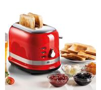 2 Slice Toaster, 815 W, Defrost, Crumb Tray, Red, Ariete Moderna 0149R