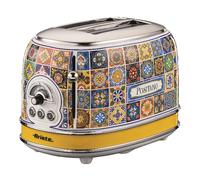 Ariete 155 Positano Toaster, 810W, 2 Slices, 6 Levels of Gilding, Crumb Tray, Defrost Function, Automatic Ejection, No Tongs