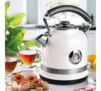 Ariete 2854W Moderna Cordless Electric Kettle, Stainless Steel Body, 1.7 Litre Capacity, 3000 Watt, Visible Water Level, Removable Filter, Auto Shut Off, White