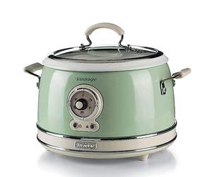 Ariete 2904, Rice Cooker, Slow Cooker, Steaming, Vintage Line, 3.5 L, Non-stick Ceramic Coating, 650 W, Green
