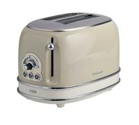 Ariete 0155/13 Vintage Retro 2 Slice Toaster, Defrost & Reheat, Beige