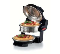 Ariete 9270 Double Pizza Oven, Fast Cooking Pizza in 4 Minutes, Upper and Lower Zones, 2 Independent Thermostats, 32 cm Diameter Cooking Area, Black