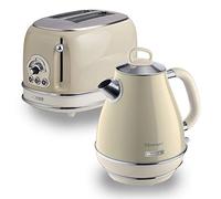 Ariete ARPK1 Retro Style Jug Kettle and 2 Slice Toaster Set, Vintage Design - Cream