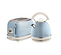 Ariete ARPK12 Retro Style Dome Kettle and 2 Slice Toaster Set, Vintage Design - Blue