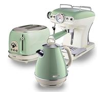 Ariete ARPK5 Retro Jug Kettle, 2 Slice Toaster & Espresso Machine Set