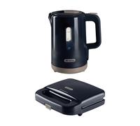 Ariete ARPK50 Breakfast Line Kettle & Sandwich Toaster Set, 360° Cordless Base, Auto Shut Off, Visible Water Level, Limescale Filter, 750w Sandwich Toaster with Non-stick Plates