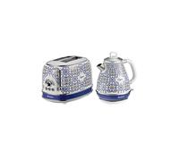 ARIETE Capri ARPK53 Retro Blue & White 2-Slice Toaster & Kettle Set