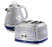 Ariete Capri ARPK54 4-Slice Toaster & Kettle Bundle, 6 Browning Levels, Defrost & Reheat, Removable Crumb Tray, 1.7L Kettle with 360° Base, Water Level Indicator