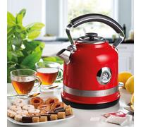 Ariete 2854R Moderna Cordless Electric Kettle, Stainless Steel Body, 1.7 Litre Capacity, 3000 Watt, Visible Water Level, Removable Filter, Auto Shut Off, Red