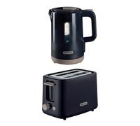 Ariete Electric Kettle & Toaster Set - Cordless 360° Kettle with Auto Shut-Off, 2-Slice Toaster with 7 Browning Levels - Glossy & Matte Finish, Compact Breakfast Duo