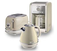 ARIETE Vintage ARPK7 Coffee Machine, Toaster & Kettle Bundle - Beige, Cream