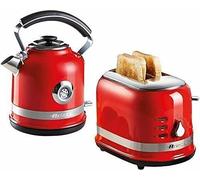Ariete ARPK30 Moderna Cordless Kettle and 2 Slice Toaster Set, Stainless Steel Body - Red